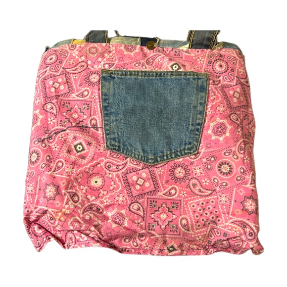 DENIM CUSTOM PATTERN SHOULDER BAG ( Reversible) - Picture 4 of 8